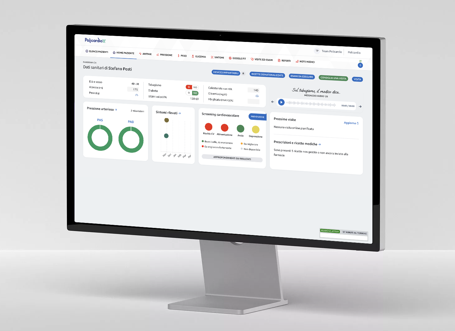 Dashboard della piattaforma Policardio PrevEDI